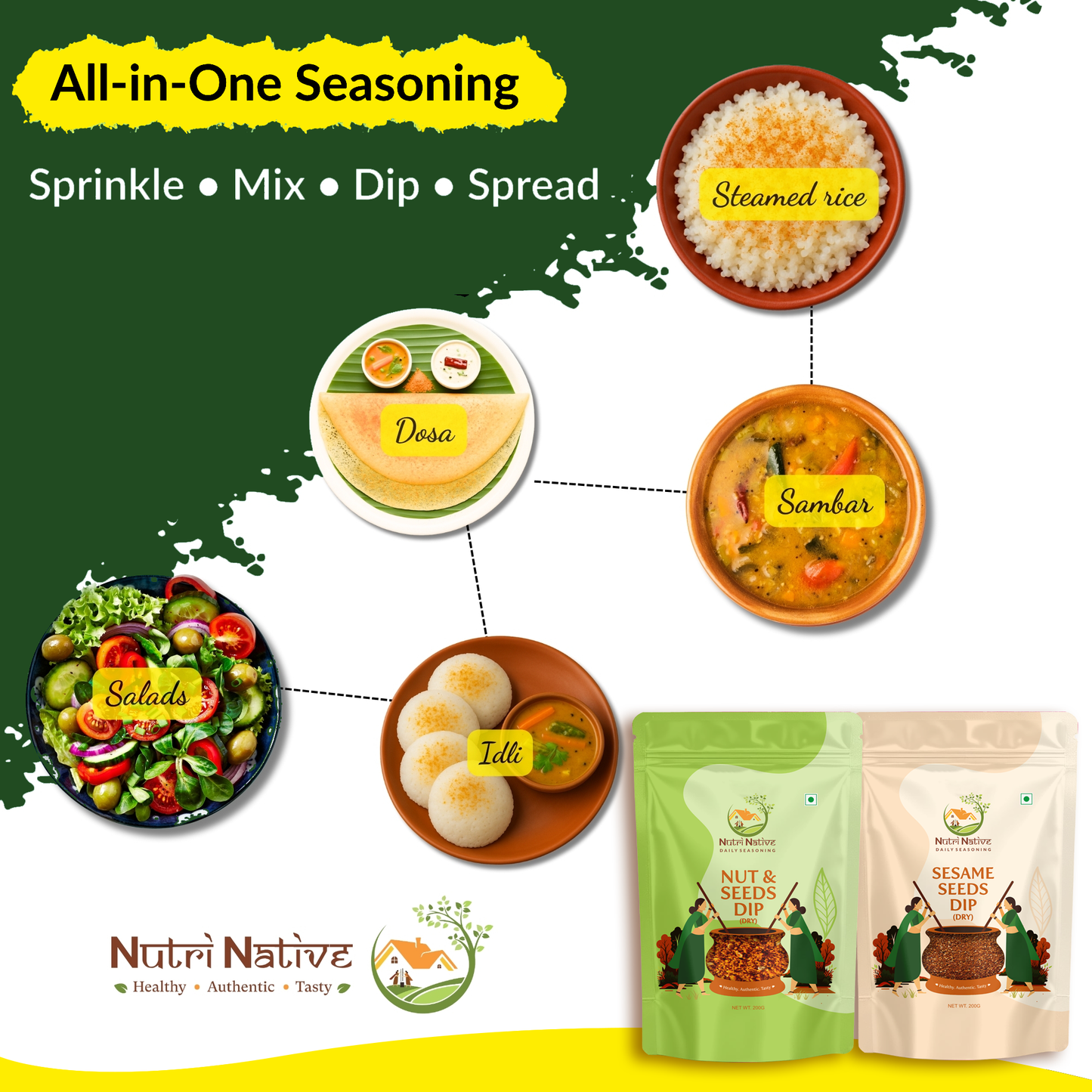 NutriNative Combo 3: Nut & Seeds Dip + Sesame Seeds Dip Combo