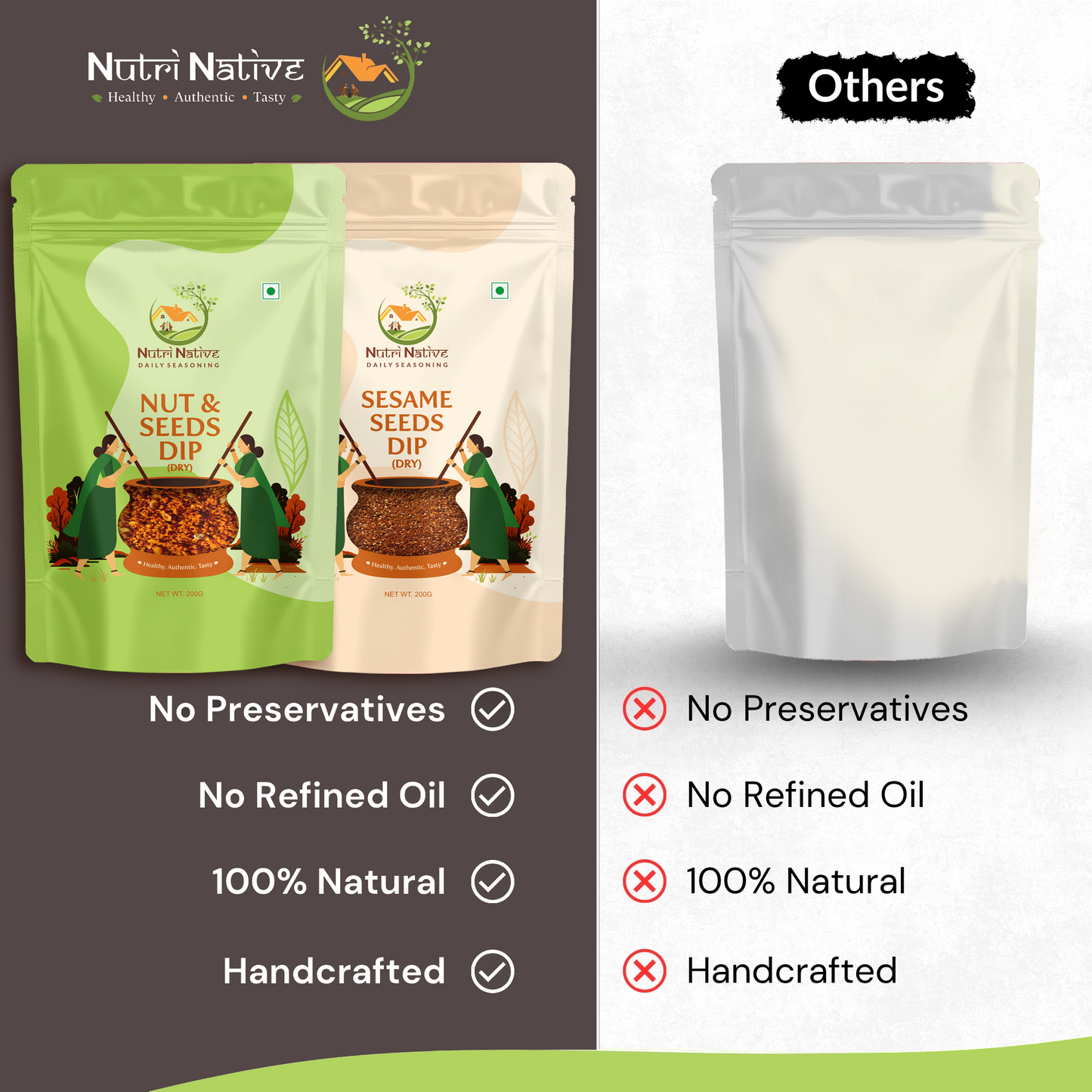 NutriNative Combo 3: Nut & Seeds Dip + Sesame Seeds Dip Combo