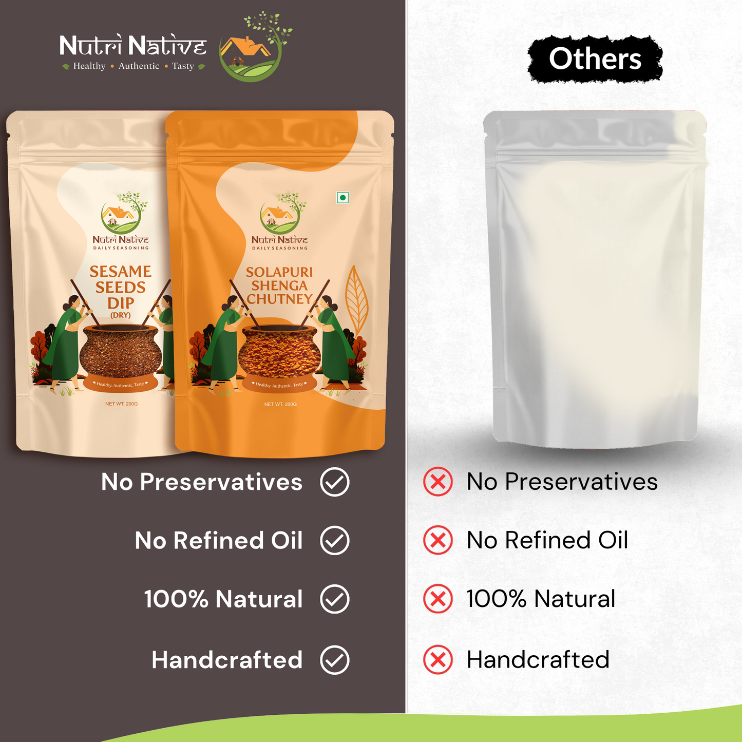 NutriNative COMBO 6: Sesame Seeds Dip + Solapuri Shenga Chutney
