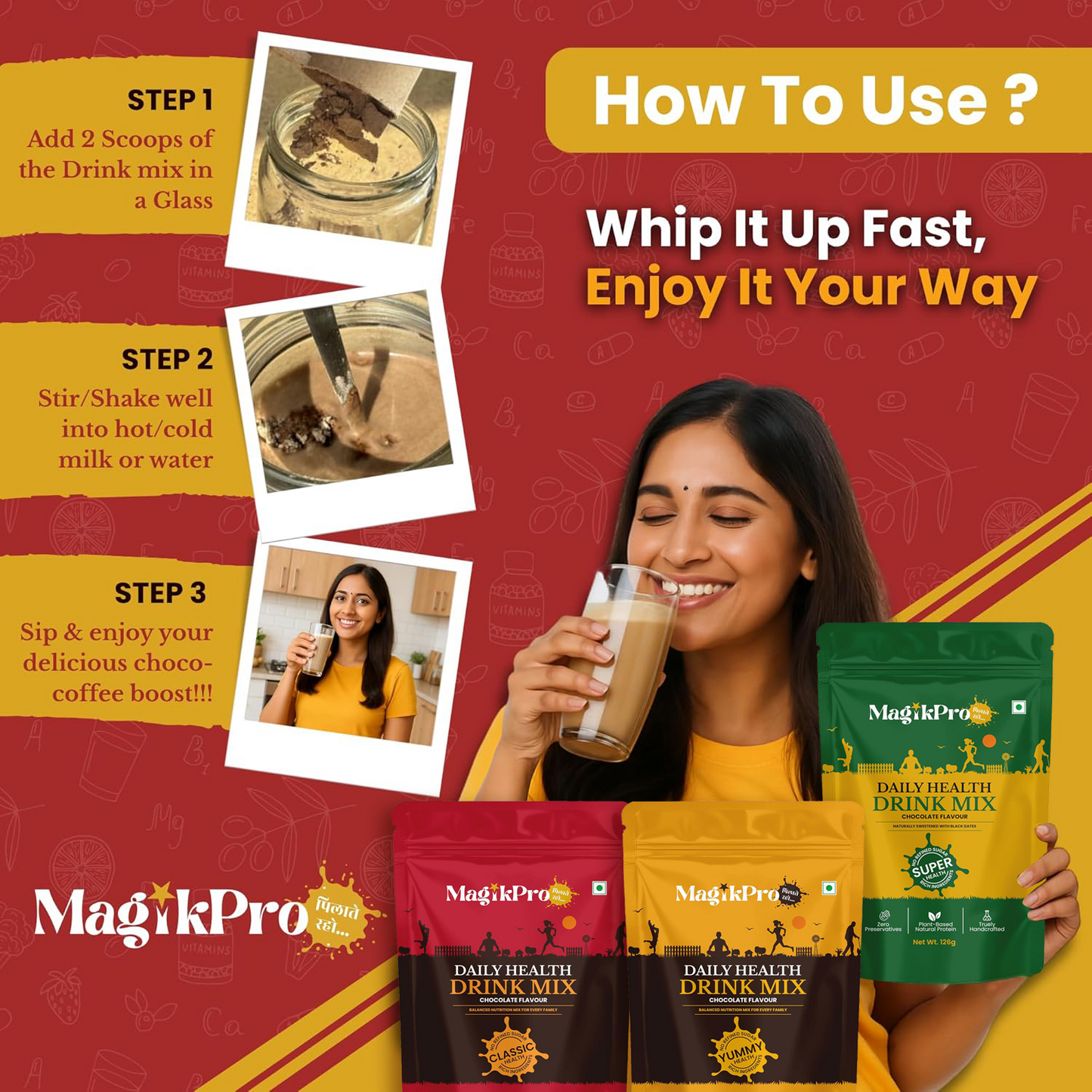 MagikPro COMBO 1: Chocolate Health Drink Combo (Pack of 3)