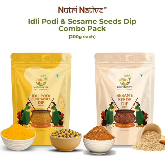 NutriNative COMBO 4: Idli Podi Dip & Sesame Seeds Dip Combo